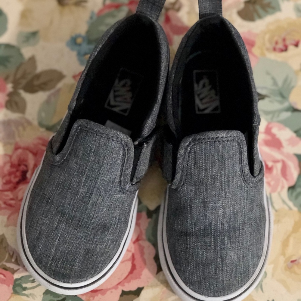 Toddler vans, Asher slip ons. Grey size 9.